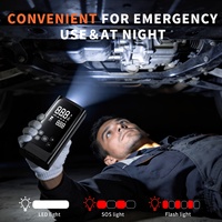 Compresseur d'air portable pour pneus, ABS, 3000 mAh, 150 PSI, manomètre numérique, arrêt automatique, gonflage rapide, lampe LED d'urgence