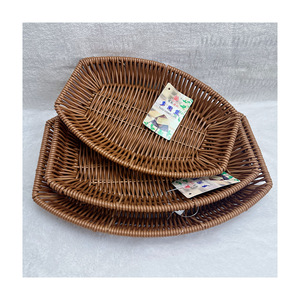 Imitation Rattan Woven Basket Rectangle Eco Friendly Food <b>Container</b> For Snacks Dried Fruit Melon Seeds Storage Baskets - Product Image 3