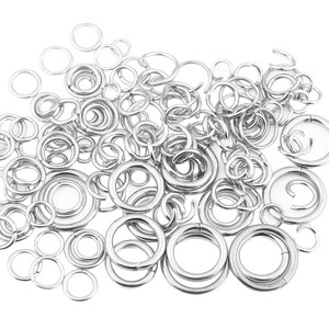 Anillos de conexión de acero inoxidable, planos, redondos, abiertos y cerrados, para la fabricación de pulseras, conectores para manualidades DIY H1682 - Product Image 5
