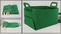Panier de rangement rectangulaire pliable en feutre non tissé, durable et écologique, avec poignée, pour vêtements et linge, en boîte, promotionnel