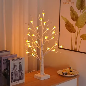 2024 Neu-Angebot DIY Pilzbaumlicht 2 Fuß beleuchtete Birkenbaumlampe 24LEDS USB künstliches Baumlicht Nachtlicht Tisch-Ornamente