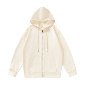 Sweat à capuche pour homme de haute qualité 100% coton 430 Gsm, épais, lourd, zippé, en molleton français, logo personnalisé, motif uni, chaud, surdimensionné, hiver - Product Image 2