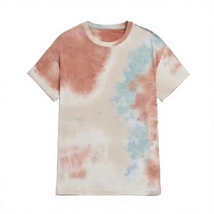 Custom <b>Tie</b> <b>Dye</b> T-<b>Shirt</b> 100% Cotton Men Short Sleeve High Quality Jersey Rainbow Pattern High Street Style Eco-Friendly Wholesale - Product Image 1