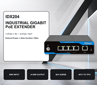Extensor PoE Industrial Gigabit de 4 Puertos con Salida PoE+ de 90W, Entrada PoE++ para Riel DIN, Repetidor Ethernet de 100m con Protección Contra Sobretensiones de 6kV para CCTV