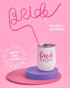 Diamond Ring Creative Word Straw, Bride Letter English LOGO Letter Design Straw - Product Image 4