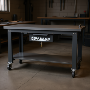 Fasano Tools <b>Workbench</b> 60x30 <b>Steel</b> Top With Shelf And Wheels For Workshop Use - Product Image 3