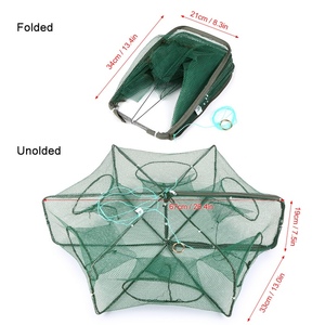 Red de pesca plegable hexagonal, 6 agujeros, red de pesca, jaula para camarones, trampa para pececillos, cebos para cangrejos, red trampa de malla - Product Image 3