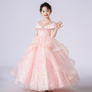 Vestido <span class=keywords><strong>de</strong></span> tul esponjoso con flores <span class=keywords><strong>para</strong></span> niñas <span class=keywords><strong>de</strong></span> 4 a 12 años, vestido <span class=keywords><strong>de</strong></span> pastel esponjoso, vestido <span class=keywords><strong>de</strong></span> noche <span class=keywords><strong>de</strong></span> alta gama <span class=keywords><strong>para</strong></span> actuaciones <span class=keywords><strong>de</strong></span> piano y banquetes. - Product Image 1