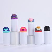 Bouteille isotherme DIY personnalisable par sublimation, 500 ml (16 oz), double paroi en acier inoxydable 304, design minimaliste moderne, double boisson, avec ouverture pop-up