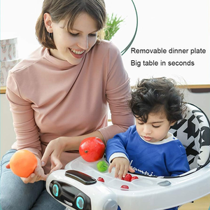 Marche-bébé musical tout-en-un pliable avec plateau amovible, hauteur réglable et jouets amusants à roulettes - Product Image 5