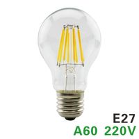 Prix usine 4/6/8W LED Ampoule à filament Lampe Rétro Filament E27 Edison Ampoule A60 Led Filament Ampoule 220V
