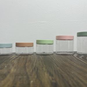 Contenants cosmétiques de luxe en plastique transparent avec couvercle coloré personnalisé, 4 oz, 8 oz, 250 ml, pour gommage corporel, pots pour beurre corporel, emballages en gros - Product Image 2