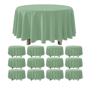 Nappe ronde en velours <span class=keywords><strong>vert</strong></span> sauge de 120 pouces, luxe, banquet, mariage, fête, longueur au sol - Product Image 1