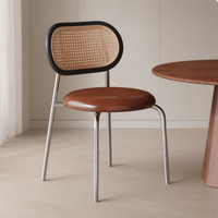 Chaises de salle à manger empilables, pieds en métal, sièges en PU, chaises pour restaurants et cafés