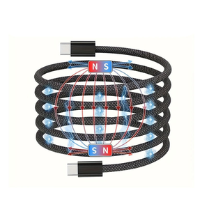 สายเคเบิลข้อมูลแม่เหล็กแบบถัก Type-C PD 66W 100W ชาร์จเร็ว คอมพิวเตอร์ สมาร์ทโฟน เครื่องพิมพ์ แท็บเล็ต Android IOS ระบบดึงกลับอัตโนมัติ - Product Image 2