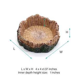 Kunstharz-Reptiliennapf, Wasserschale für Reptilien, Futterschalen, Künstlicher Baumstamm-Reptilien-Terrarium-Dekor-Napf für Leopardgeckos - Product Image 3