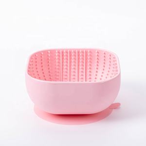 Bol à nourriture lente en silicone personnalisé, adapté aux chiens et aux chats, surface carrée texturée, ventouse, bol à lécher pour chien et chat - Product Image 4