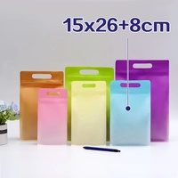 Sacs refermables, pochette debout de couleur dégradée mate, sac d'emballage alimentaire à fond plat