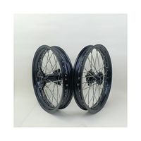 Nouvel ensemble de roues Supermoto de 17 pouces pour SX85 SX 85, moyeux CNC entièrement noirs, jantes 7050-T6, mini motard de course durable, marque SRJ
