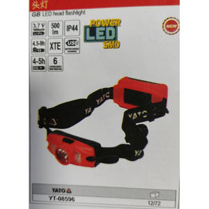 Linterna frontal LED Yato 3.7V 500Lm IP44, luz de trabajo recargable por USB con diadema ajustable YT-08596 - Product Image 1