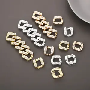 22 diamonds Acrylic Chunky Chain Links 17*16mm rhinestone ABS chain buckle square opening Linking Rings DIY Crafts