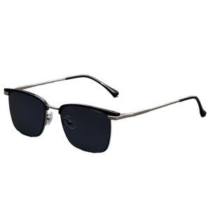 Gafas de Sol Clásicas de Media Montura Personalizables de Alta Calidad para Hombre, Monturas Metálicas Doradas con Lentes UV400, Modelo Actual - Product Image 1
