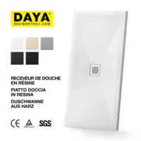 DAYA Factory-plato de ducha con diseño de inclinación de Color personalizado, superficie sólida, piedra de resina, artículos de baño, Base de Ducha