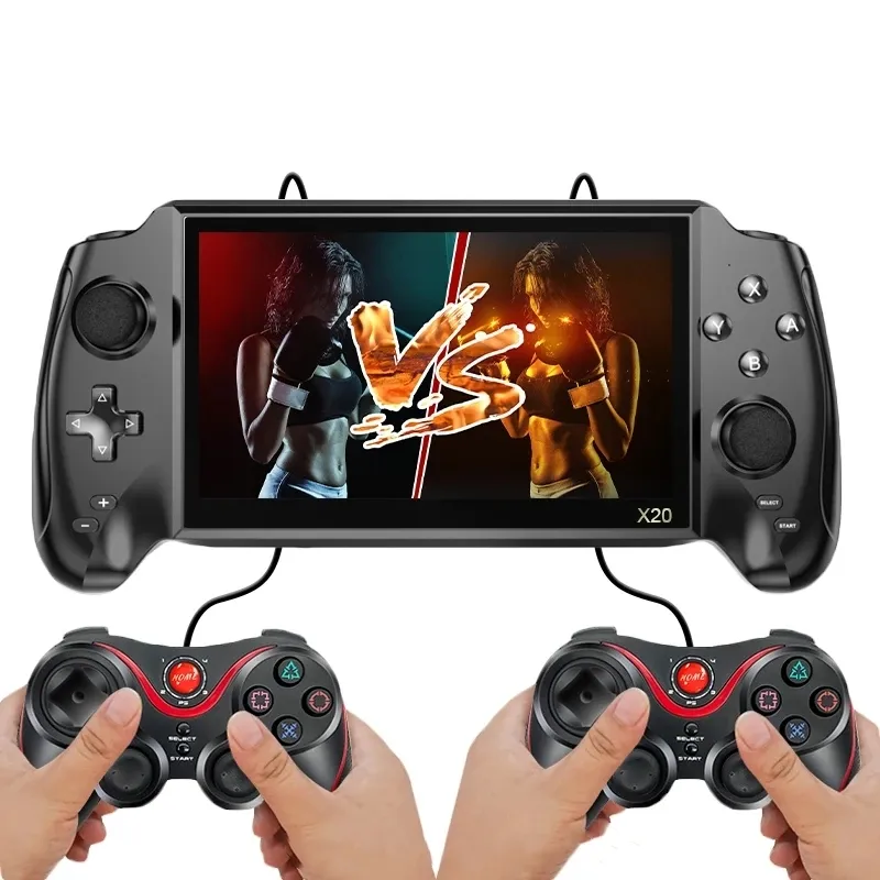 X20 Draagbare Retro Handheld Videogameconsole Bulit-In 3000 Game 7.0 Inch Hd-Scherm Muziekvideogames Speler Kinderen Cadeau
