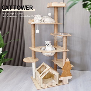 Bằng gỗ không thấm nước vật nuôi tủ trong nhà mèo chung cư sisal dây gãi ban cây tùy chỉnh mèo tháp hoạt động mèo cây - Product Image 4