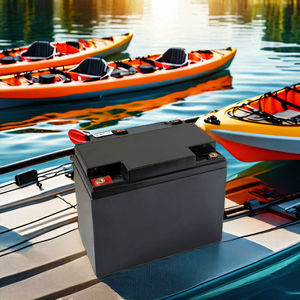 12V60Ah防水リチウム魚群探知機バッテリー12.8V100Ah120AhLiFePO4バッテリー氷釣りボートとカヤック用 - Product Image 1