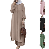Mode arabe élégante pour femmes musulmanes Abaya imprimé robe pantalon ensemble Dubai luxe Abaya pour femmes musulmanes
