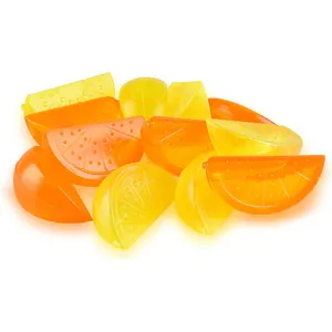 Cubitos de hielo de plástico congelables reutilizables secos de limón naranja en forma de fruta bonita para restaurantes, bares y uso familiar