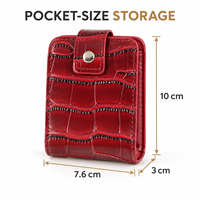 Pochette de voyage miniature de luxe personnalisée pour bijoux, doublure en velours doux, cuir PU gaufré crocodile, organisateur pliable avec miroir et porte-bagues