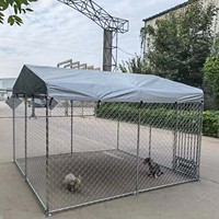 Caseta para Perros Resistente de 10x10 pies para Exteriores con Techo de Acero Galvanizado, Corral Modular para Mascotas, Refugio para Animales Grandes para Negocios de Cría