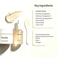 Kit de Masque Facial Auto-Chauffant Minéral Anti-Âge Éclaircissant et Raffermissant avec Sérum Activateur Thermique SPA Marque Privée