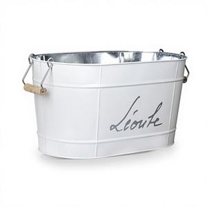 ถังน้ำแข็งเหล็กเคลือบสังกะสีพร้อมหูหิ้ว ดีไซน์สี่เหลี่ยมขนาดใหญ่ สำหรับใส่เหล้าวิสกี้ เบียร์ ไวน์ และใช้ในงานปาร์ตี้ ทนทานต่ออุณหภูมิ - Product Image 1