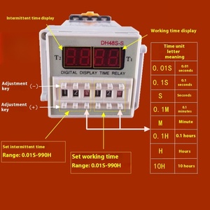 DH48S-S thu nhỏ 48*48mm hiển thị kỹ thuật số thời gian chuyển tiếp <span class=keywords><strong>12V</strong></span> 24V 220V trễ hẹn giờ bảo vệ niêm phong cho Các cách sử dụng khác nhau - Product Image 5