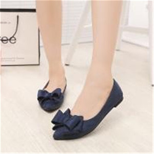 Spring and Autumn New Pointed Shallow Mouth Women's Single Shoes Flat <b>Heel</b> Flat Bowknot Korean Suede Gourd Ladle Shoes R1444 - Product Image 5