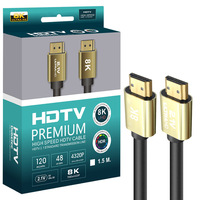 Câble HD plaqué or 3M HD 8K 60Hz 48 Gbps avec gaine en PVC et blindage en feuille pour haut-parleur, caméra, moniteur, projecteur HD, ordinateur