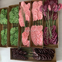 B-808 Fleurs en gros pour décoration de mariage, fleurs d'anthurium en latex à toucher réel, arrangements floraux, anthurium rose à tête unique