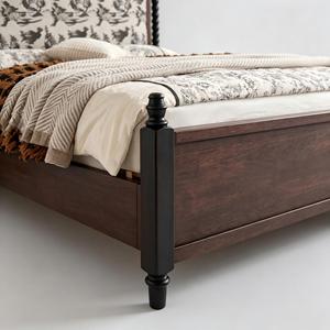 Letto con piattaforma morbida in legno massello di frassino, stile Mid-Century Modern, misura Twin/Twin XL, ecologico, resistente e confortevole per la camera da letto - Product Image 3