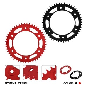Piñón Trasero de Aluminio CNC de Fábrica JFG <span class=keywords><strong>para</strong></span> <span class=keywords><strong>Honda</strong></span> XR150L, Piezas de Modificación de Rueda de Cadena de Motocicleta Ligera, Rojo y Negro - Product Image 2