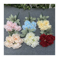 Ramo de 5 Peonías Orientales Hechas a Mano para Decoración de Arco de Boda, Pasillo, Accesorio para Fotos, Arreglo de Flores de Seda Exquisito, China
