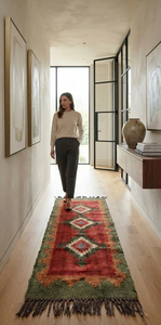Southwestern Tribal <b>Runner</b> <b>Rug</b> | Handmade Wool Jute Geometric Carpet for Farmhouse Hallway Entryway Bedroom Living Room Decor - Product Image 6