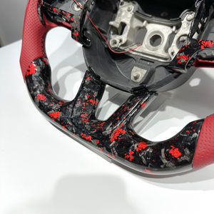 Volante Sportivo in Fibra di Carbonio Forgiata Rossa con Pelle Traforata e LED, Adatto per Dodge Challenger Charger RT Durango SRT - Product Image 5