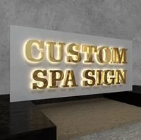 Letras con Retroiluminación LED para Interiores, Letrero 3D Personalizado de Acero Inoxidable Dorado, Logotipo para Salón de Belleza, Oficina, Recepción, Letrero de Pared