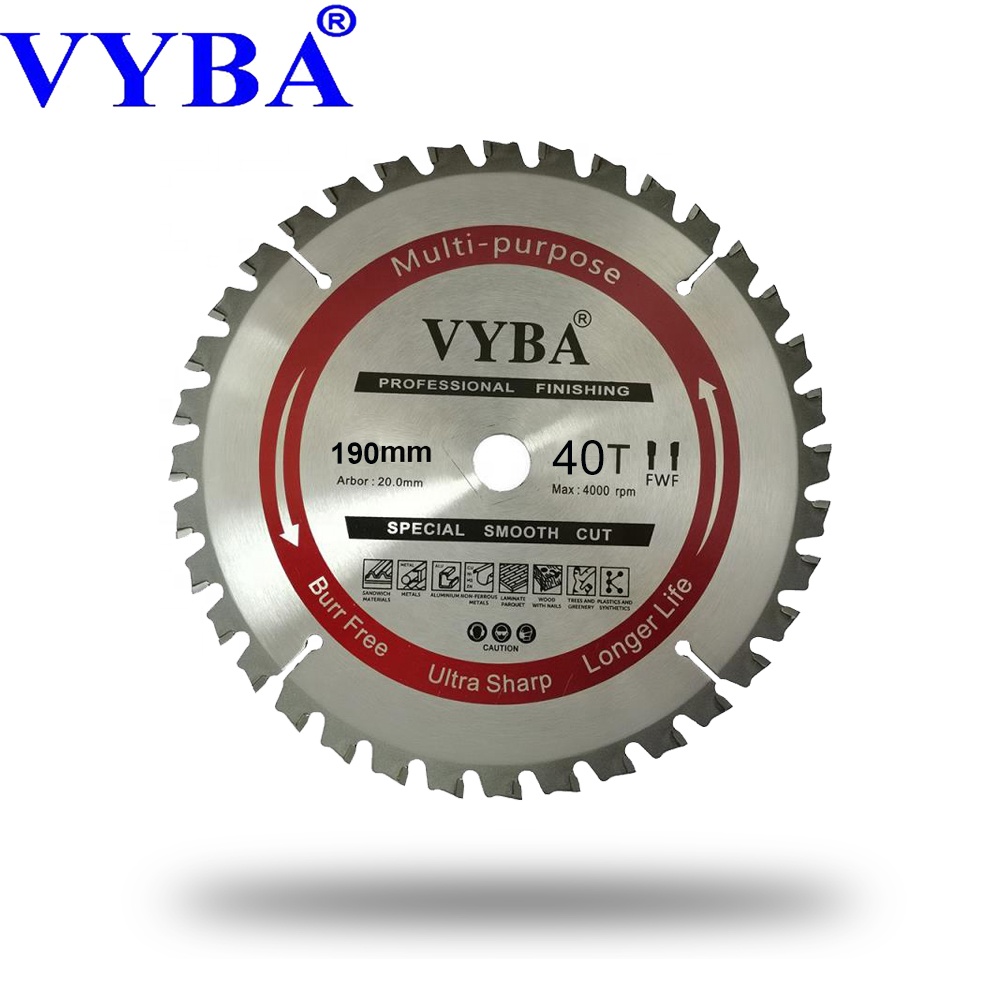 Круглые режущие лезвия 190X40T, многоцелевые для сверхпрочной резки