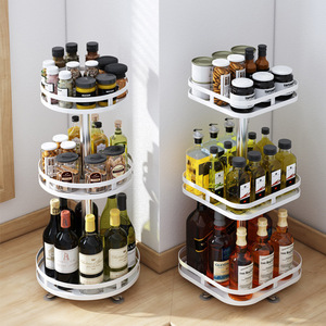360 Roterende Kruidenrek Keuken Kruiden Staande Opslag Plank Organizer Koolstofstaal Kruidenblik Opslag - Product Image 5