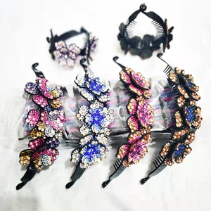 Pince pour queue de cheval à 3 fleurs, <span class=keywords><strong>Barrette</strong></span> en boule brillante, <span class=keywords><strong>cercle</strong></span> pour femme, épingle à <span class=keywords><strong>cheveux</strong></span>, banane, fournitures d'usine, haute qualité - Product Image 3