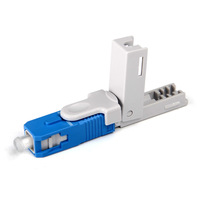 Conector de montaje rápido prepulido rápido de fibra óptica UPC, conector rápido de fibra óptica SC PC Blue Rett Fqc de uso repetido, conector rápido de fibra óptica